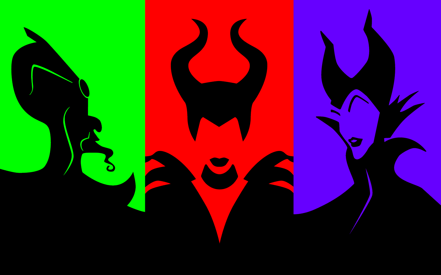 Some classic villains from literature are silhouetted.