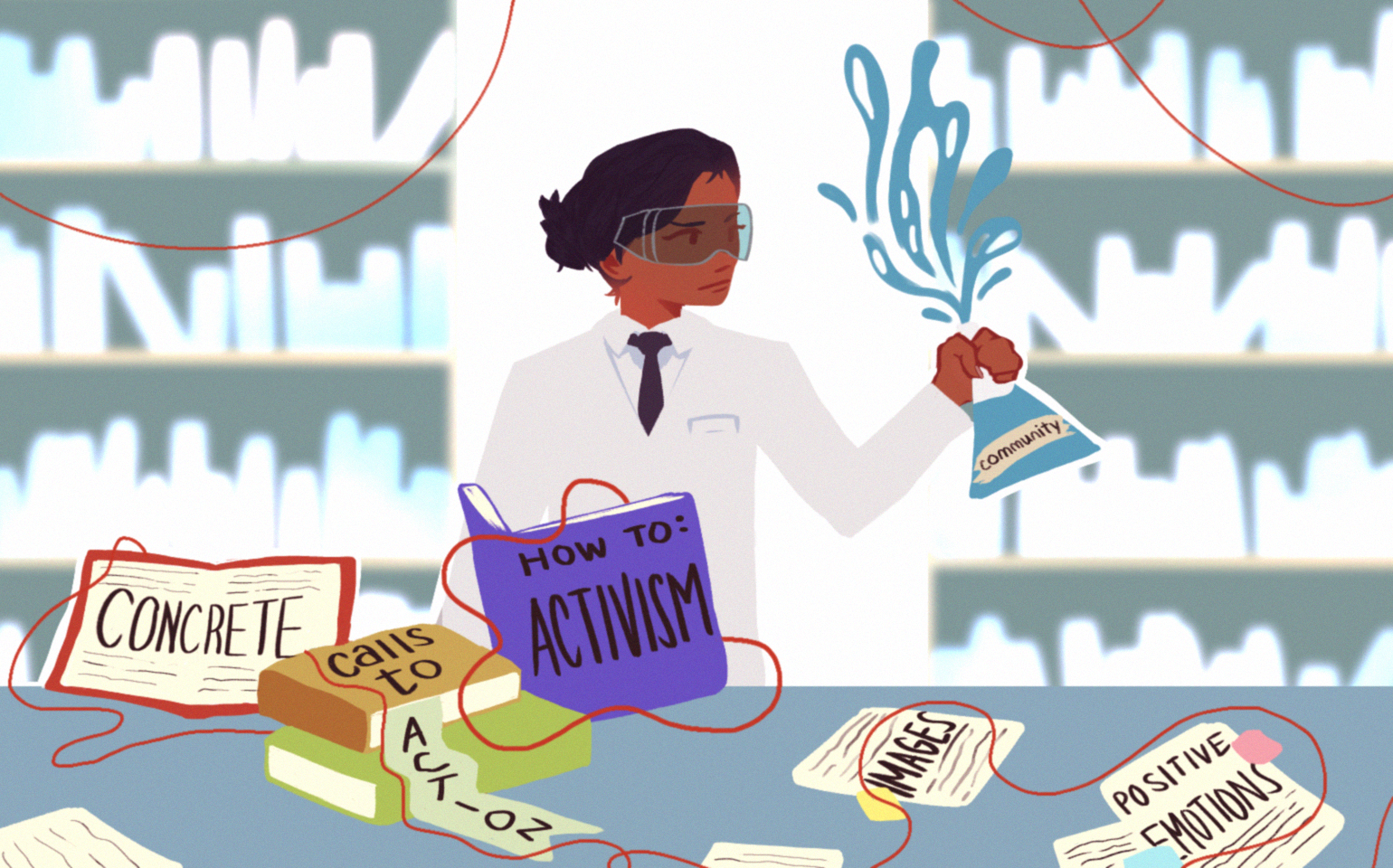 A scientist looks to formulate activism in a lab, to signify creating successful activism.