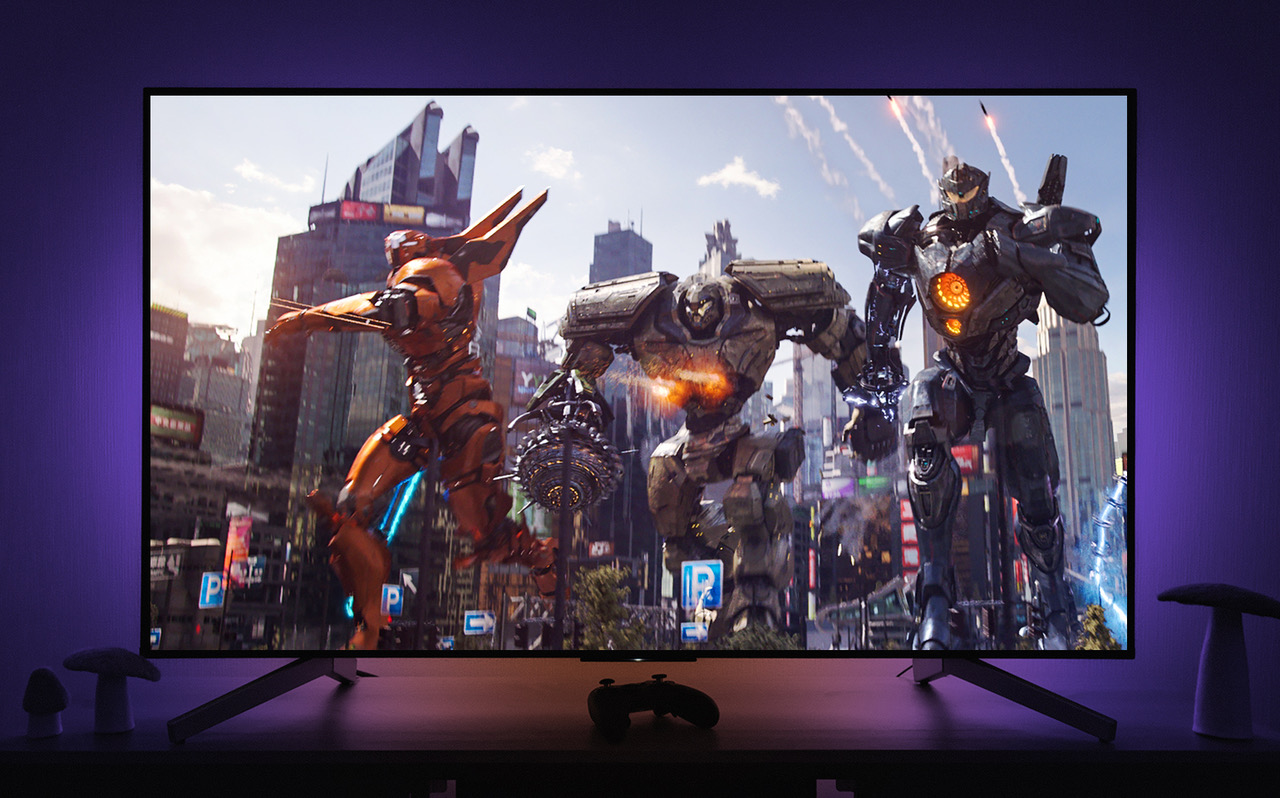Three robotic characters from Pacific Rim: Uprising are shown.