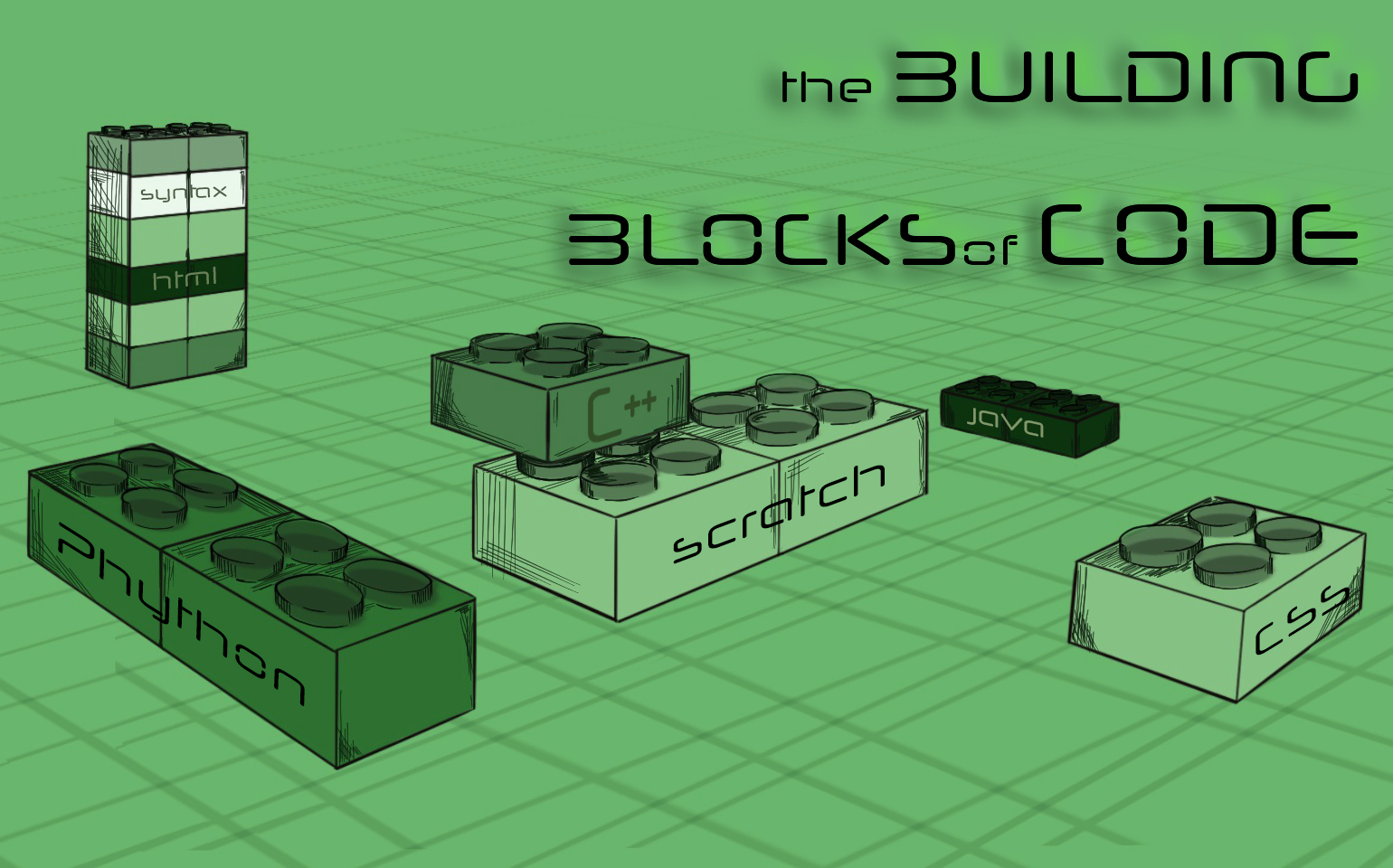 A graphic about the building blocks of coding.
