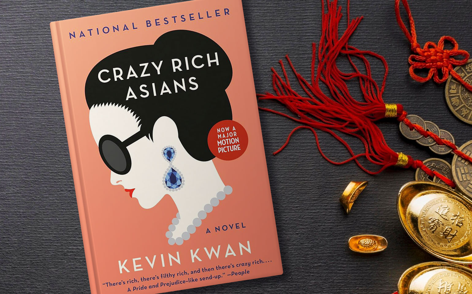 The Crazy Rich Asians book cover is shown.