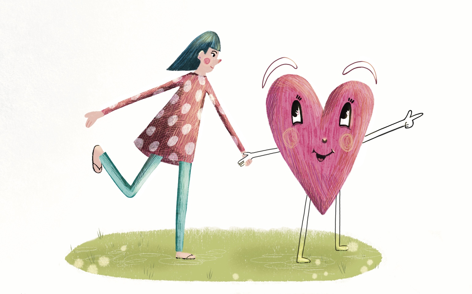 A person holds hands with a heart.