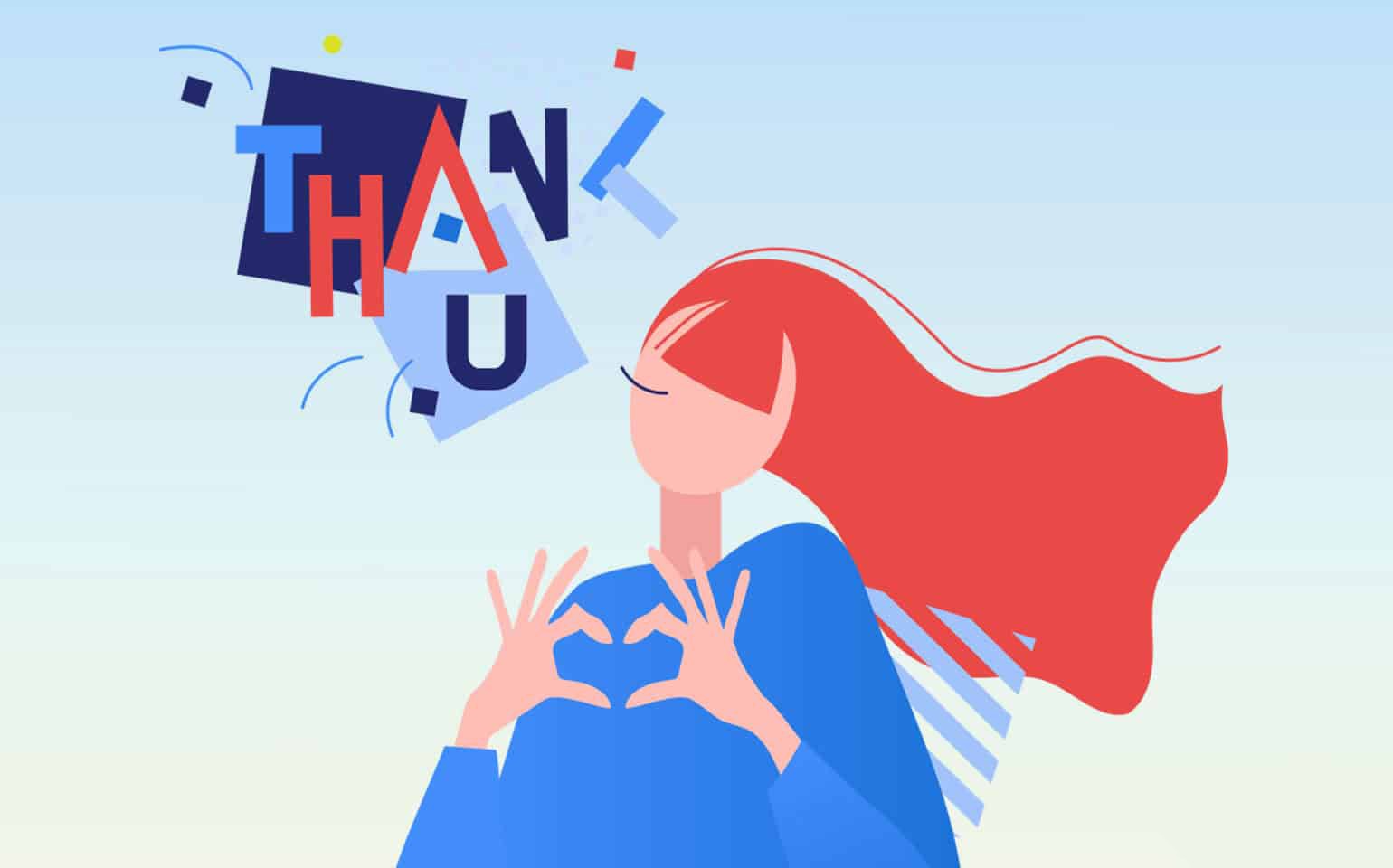A person is pictured with the words "Thank U" above their head, showing how reciprocation matters.